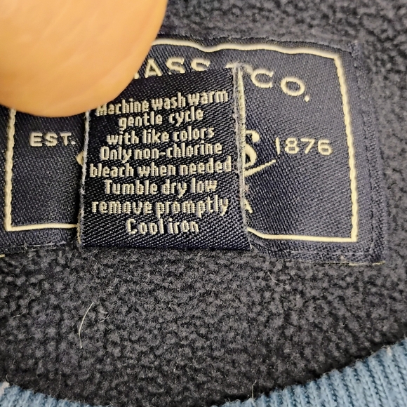 G.H. Bass & Co. Men's Fleece Sweater Pullover Blue Crew Neck M-3 - Picture 4 of 7